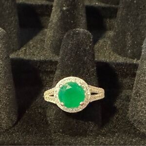 Emerald Silver Ring